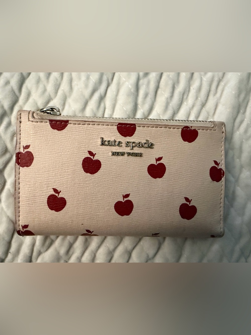 kate spade Cream and Red Apple Wallet